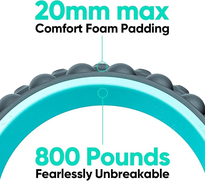 FitBeast Back Roller, Back Wheel Foam Roller - Targeted Muscle Roller for Deep Tissue Massage, Back Stretcher