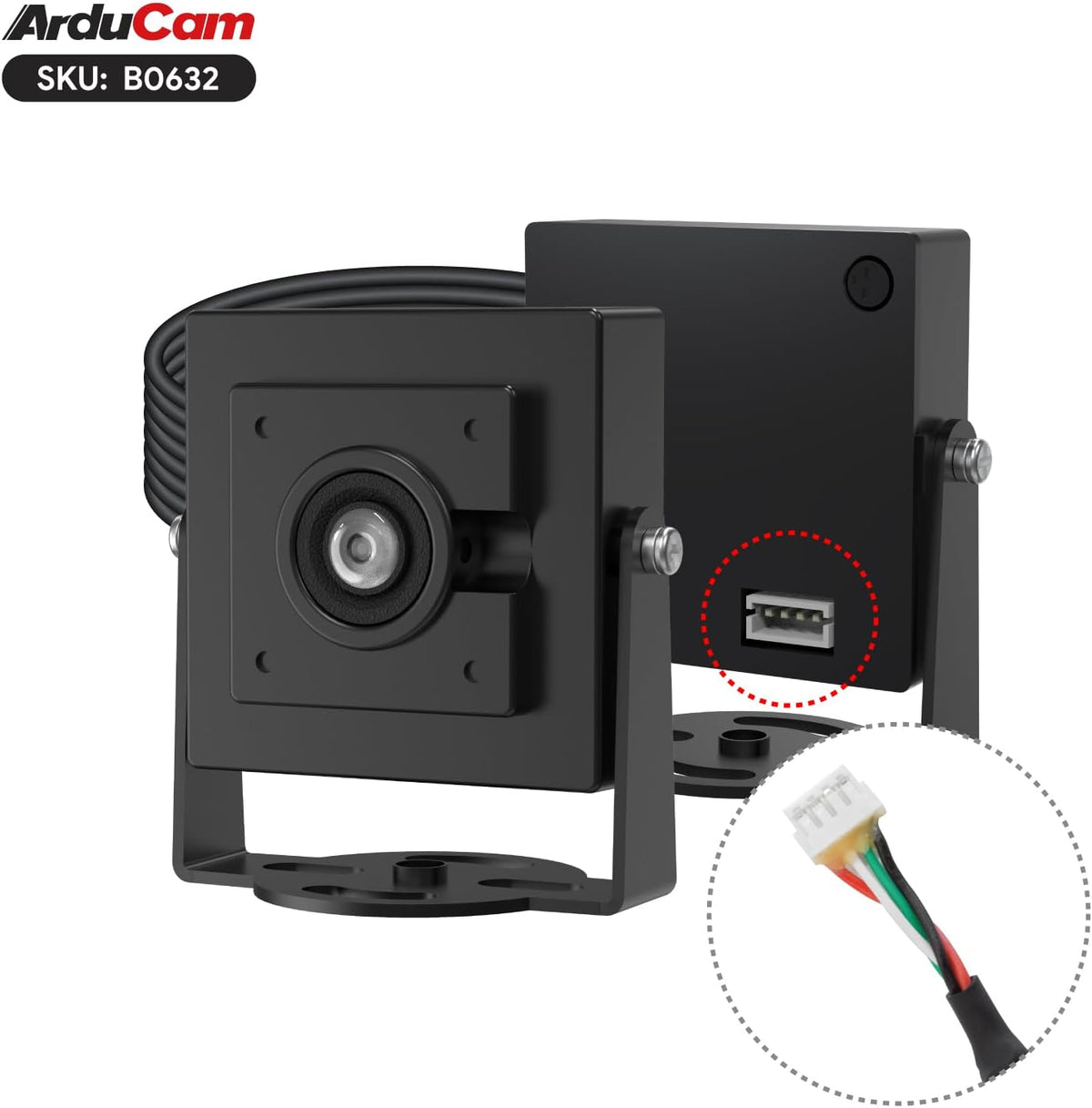 Arducam 800 VGA Global Shutter USB Camera Module, FPS@QQVGA High Speed Camera, Monochrome Wide Angle UVC Webcam