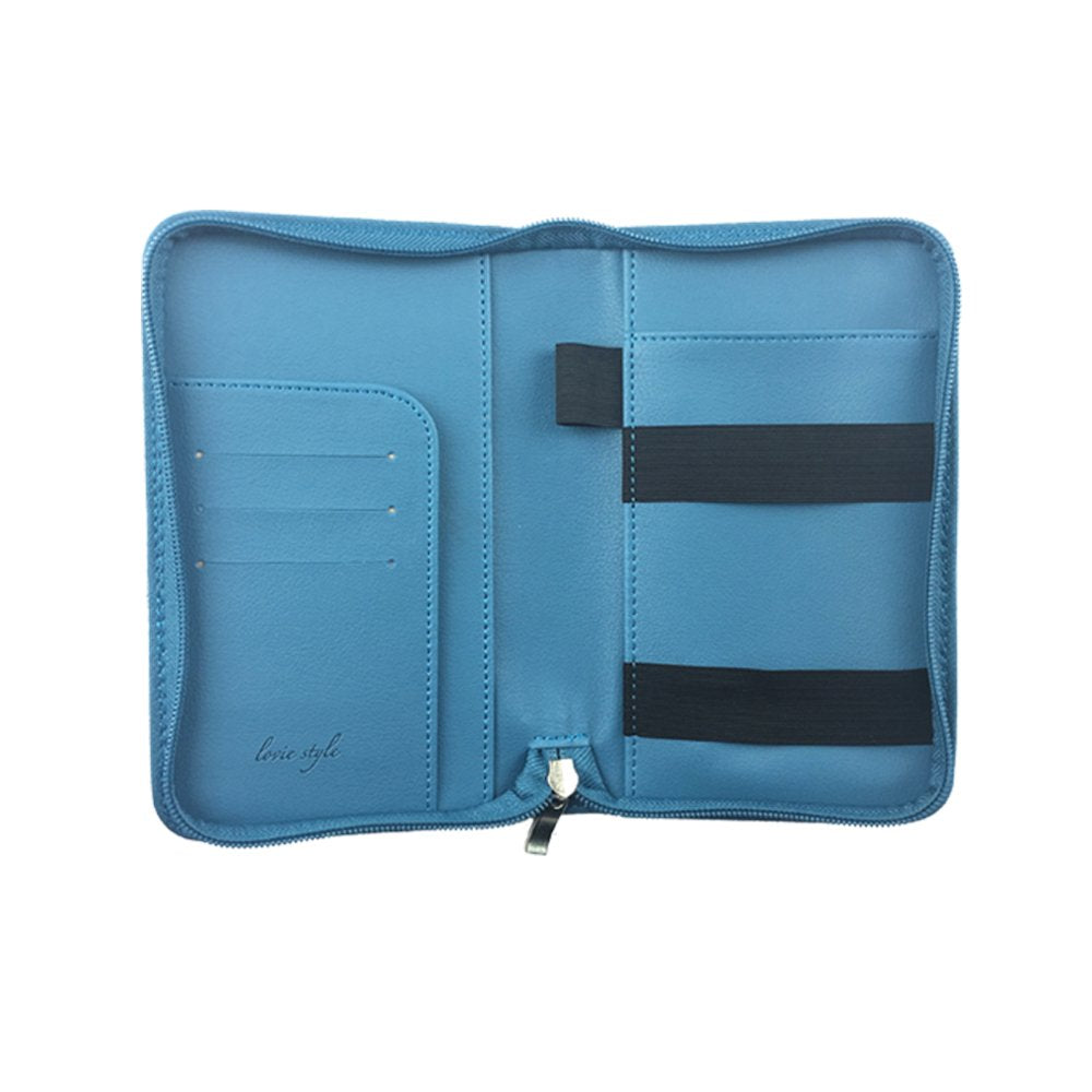 Phone Charging Passport Holder with Removable Fast Charging Power Bank that holds money, cards, phone, travel docs- RFID Blocking - Compatible with All Phones - Travel Accessories (Cerulean)