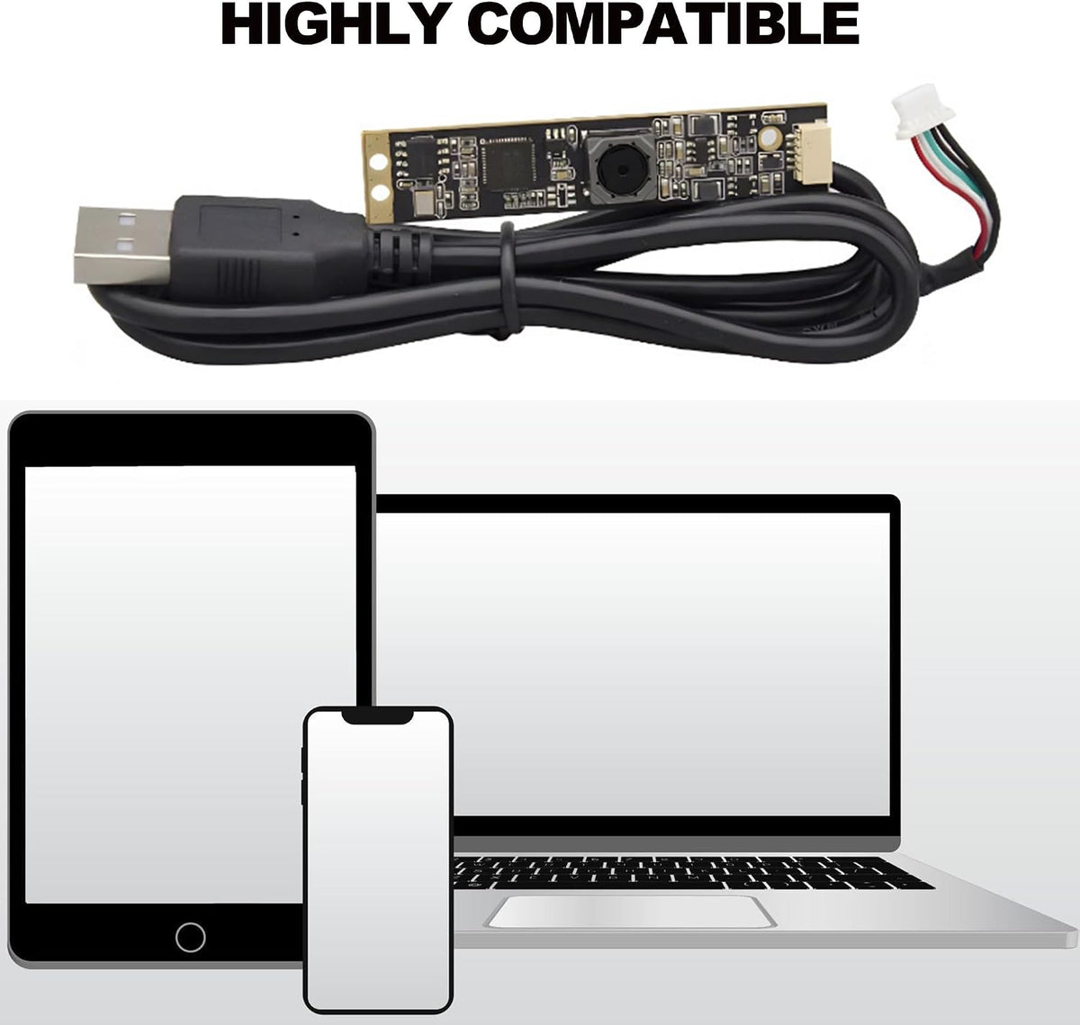 RQG 8MP IMX179 4K 2.0 USB Camera Module, Fixed Focus Lightburn Camera with Microphone, Embedded UVC Drive-Free USB