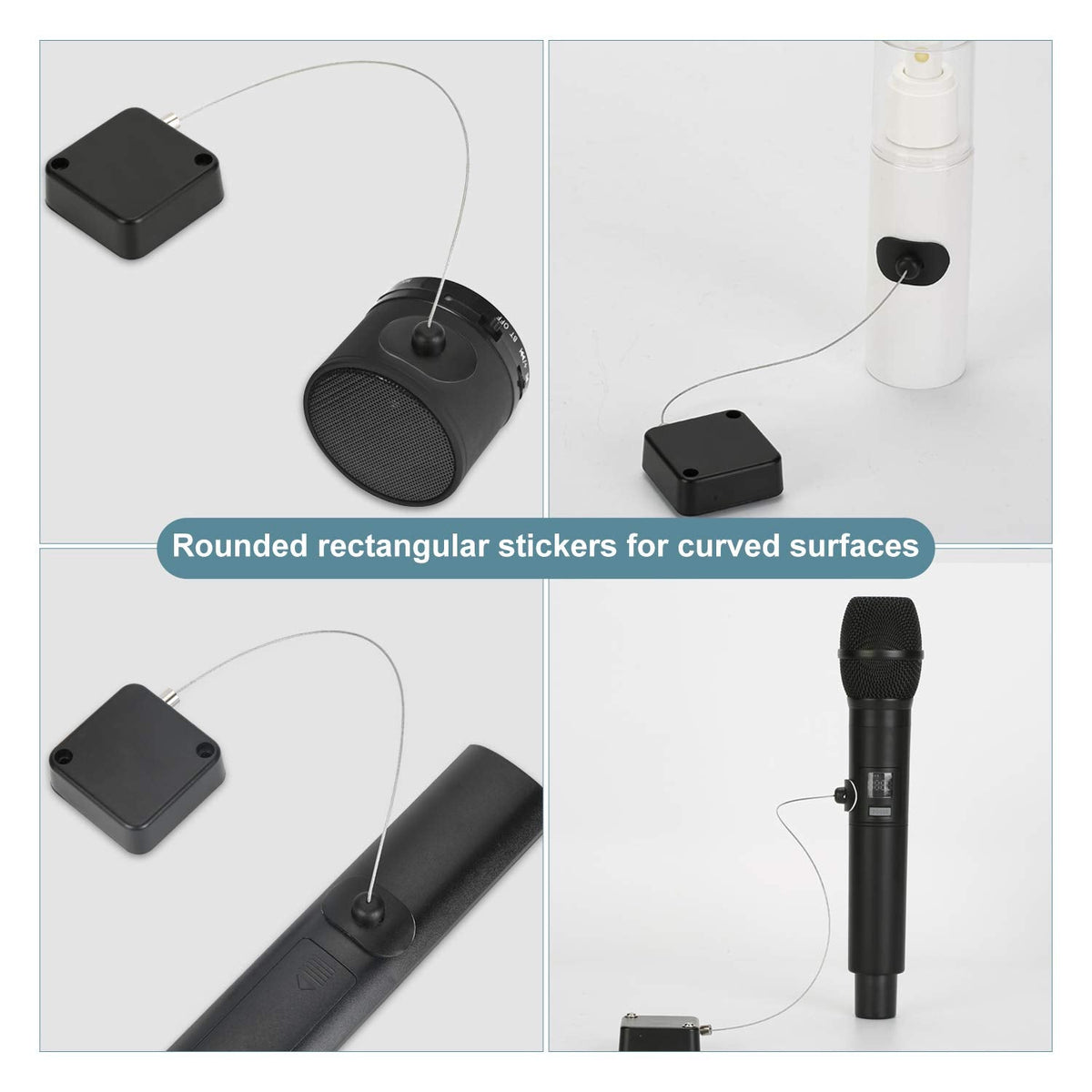 LORADAR 5Pack Retractable Security Cable Lock, Remote Control Security Lock, Remote Control Anti-Lost Rope for TV, DVD, Hardware Cable Lock ，No More Searching for The TV Remote