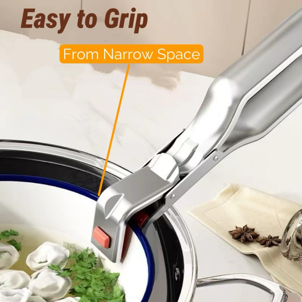 Multi-Purpose Hot Bowl Dish Pan Plate Gripper Kitchen Tweezers Grabber Lifter Clips Tongs Clamp Holder, Anti-Scald Stainless Steel,Non-Slip,for Oven, Air Fryer, Steamer, Pots & Bowls (Silver3)