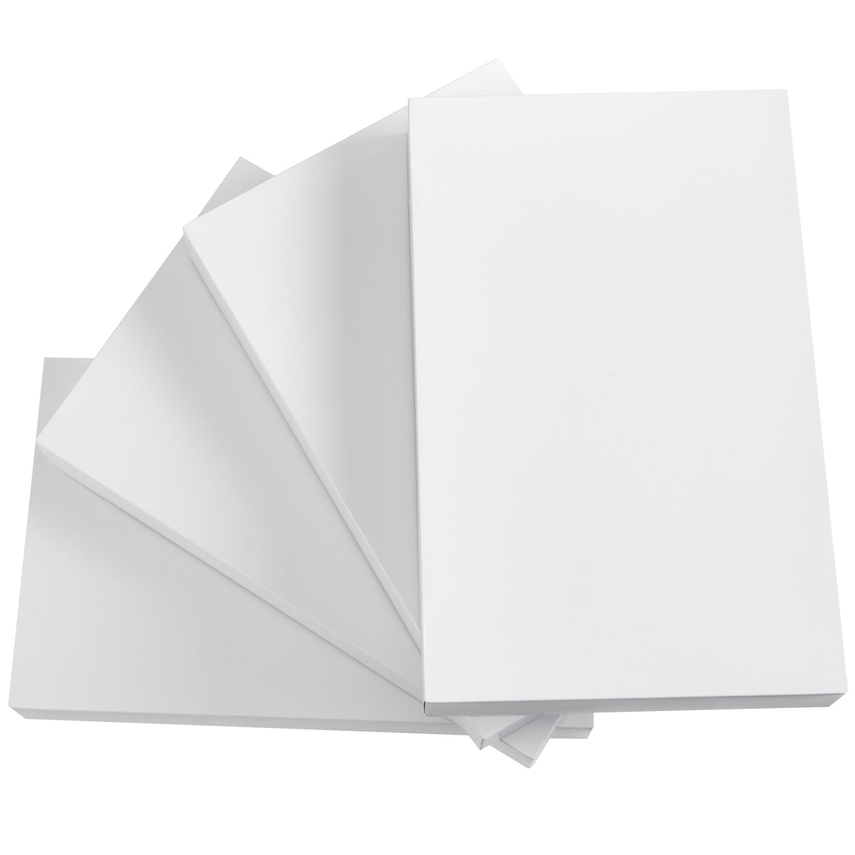 SUNCOLOR Large Gift Boxes With Lids, White Cardboard, 15 x 9.5 x 2 Inches, 12 Pack, for Clothes, Shirts, Presents, Clean & Elegant White Finish