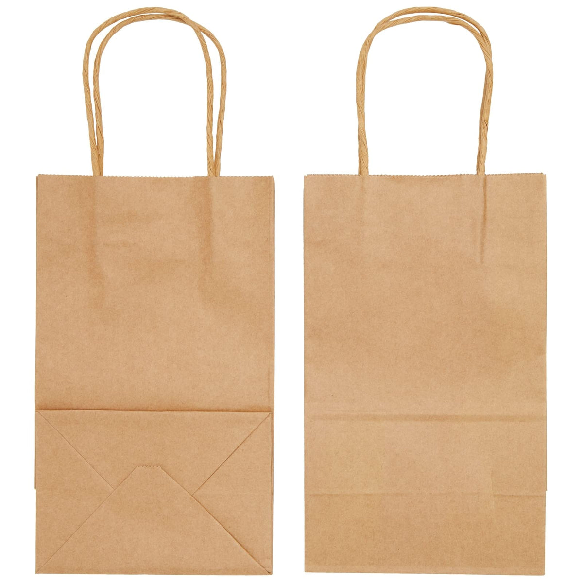 Juvale Brown Paper Gift Bags with Handles - 24-Pack - 5.3 x 3 x 8.5 in - Reusable Grocery & Retail Shopping Totes - Party Favor & Goodie Bags