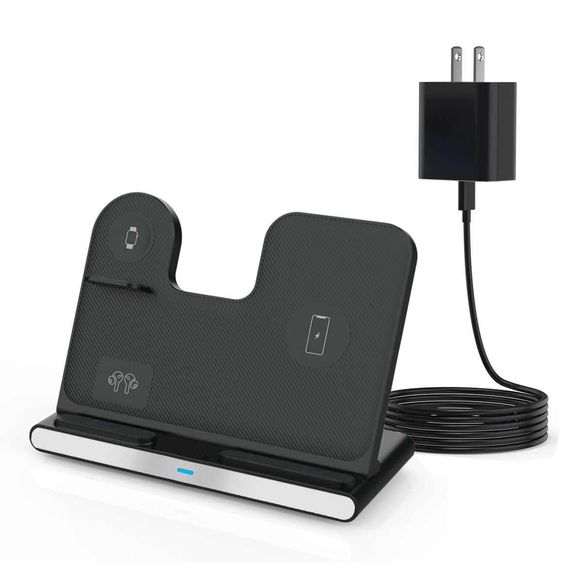 3 in 1 Wireless Charger Fast Charging Stand for Samsung, 15W Foldable Phone Charger Stand Android Charging Station for Samsung Galaxy S25/S24/S23 Ultra,Z Flip 6/Flip 7,Z Fold 6/Fold 7,iPhone 17/16/15