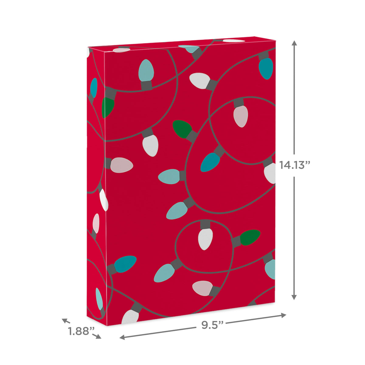 Hallmark Medium Christmas Gift Boxes with Lids (12 Shirt Boxes, 3 Designs: Lights, Trees, Red and Green Stripes) for Christmas, Holiday Parties, Hostess Gifts