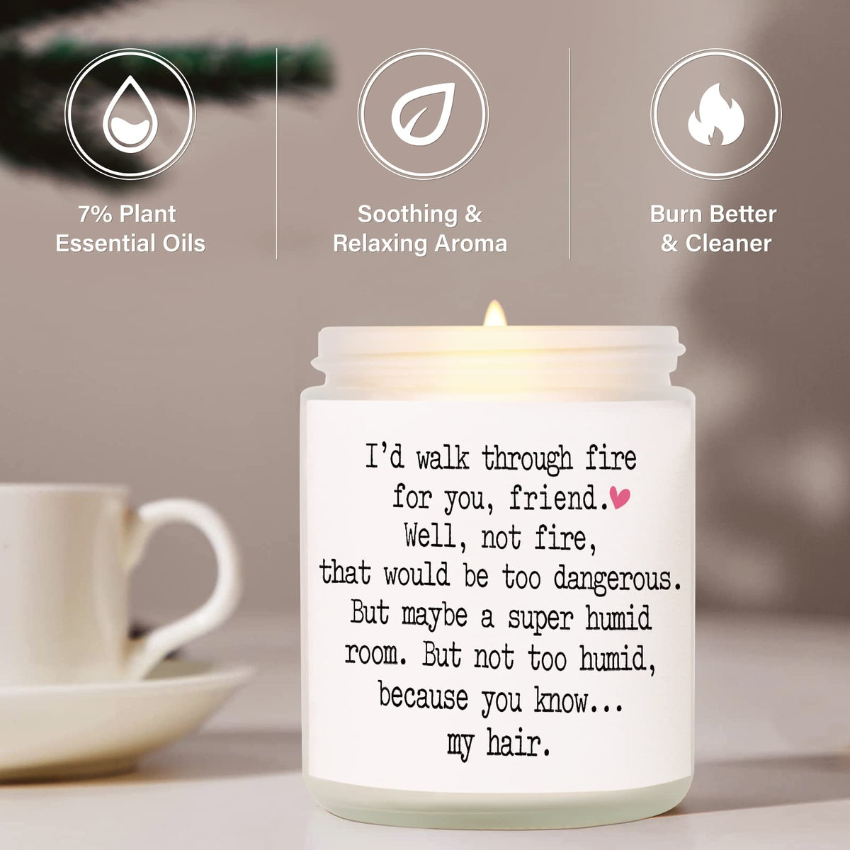 Niyewsor Best Friend Birthday Gifts for Women, Funny Scented Candles for Women, Mothers Day Gifts for Friend, Friendship Gift for Friends Female, Bestie, Soul Sister, BFF, Handmade, 7oz