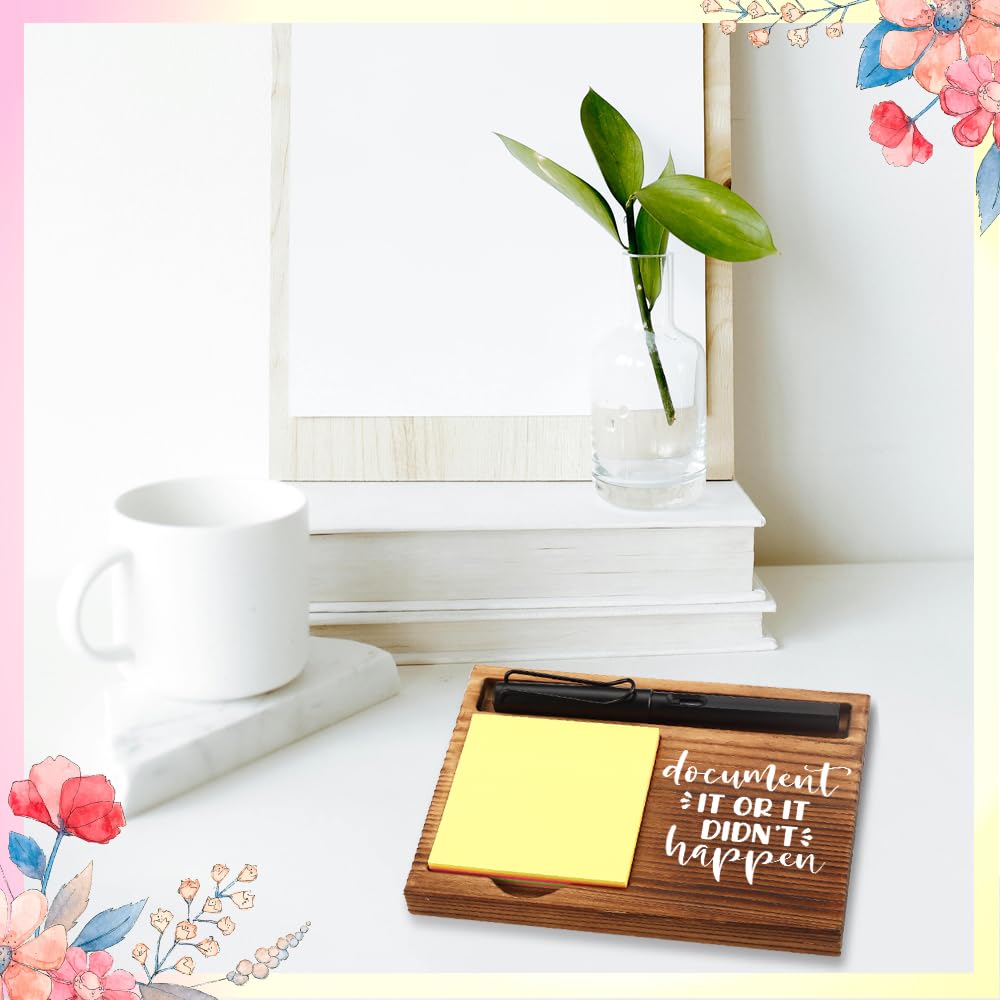 FOUGSTA Funny Office Gifts for Nurse, Gag Office Gifts for Nurse, Funny Office Decor Gifts for Nurse,Wooden Notepad Pen Holder With Funny Quotes,16.5 x 12 x 1.5 cm,XXN13