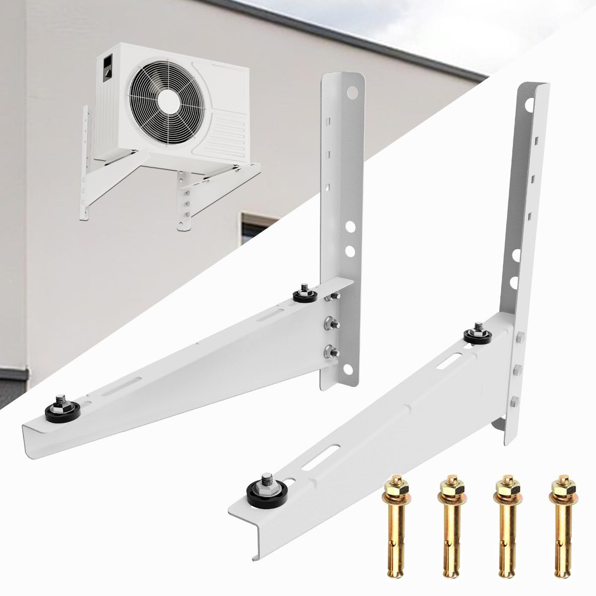 Ogival Outdoor Mini Split Wall Mounting Bracket for 9,000-18,000 BTU Air Conditioner, Heavy Duty AC Support Bracket for Outside, Holds Up to 330lbs