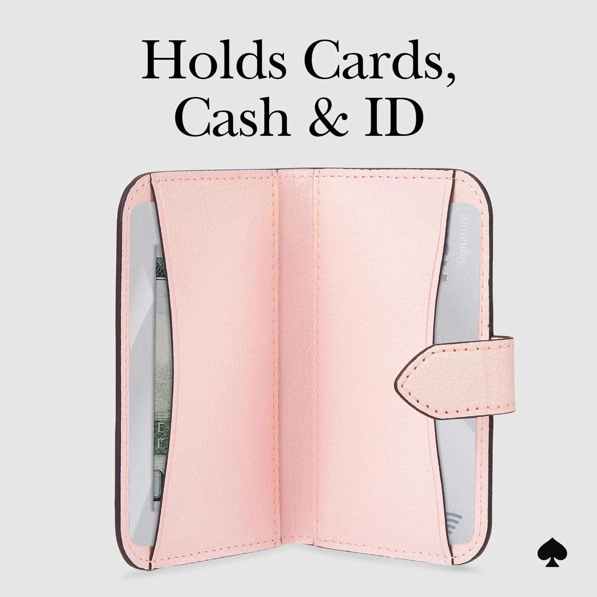 kate spade new york Morgan Magnetic Phone Wallet/Card Holder - Compatible with MagSafe Phones and Cases - Chalk Pink