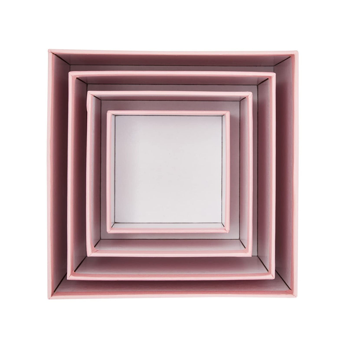 Stockroom Plus Gift Box Set - 4 Piece Assortment, Pink - Nesting & Stackable Pink Square Boxes with Lids for Weddings, Birthdays & Favors