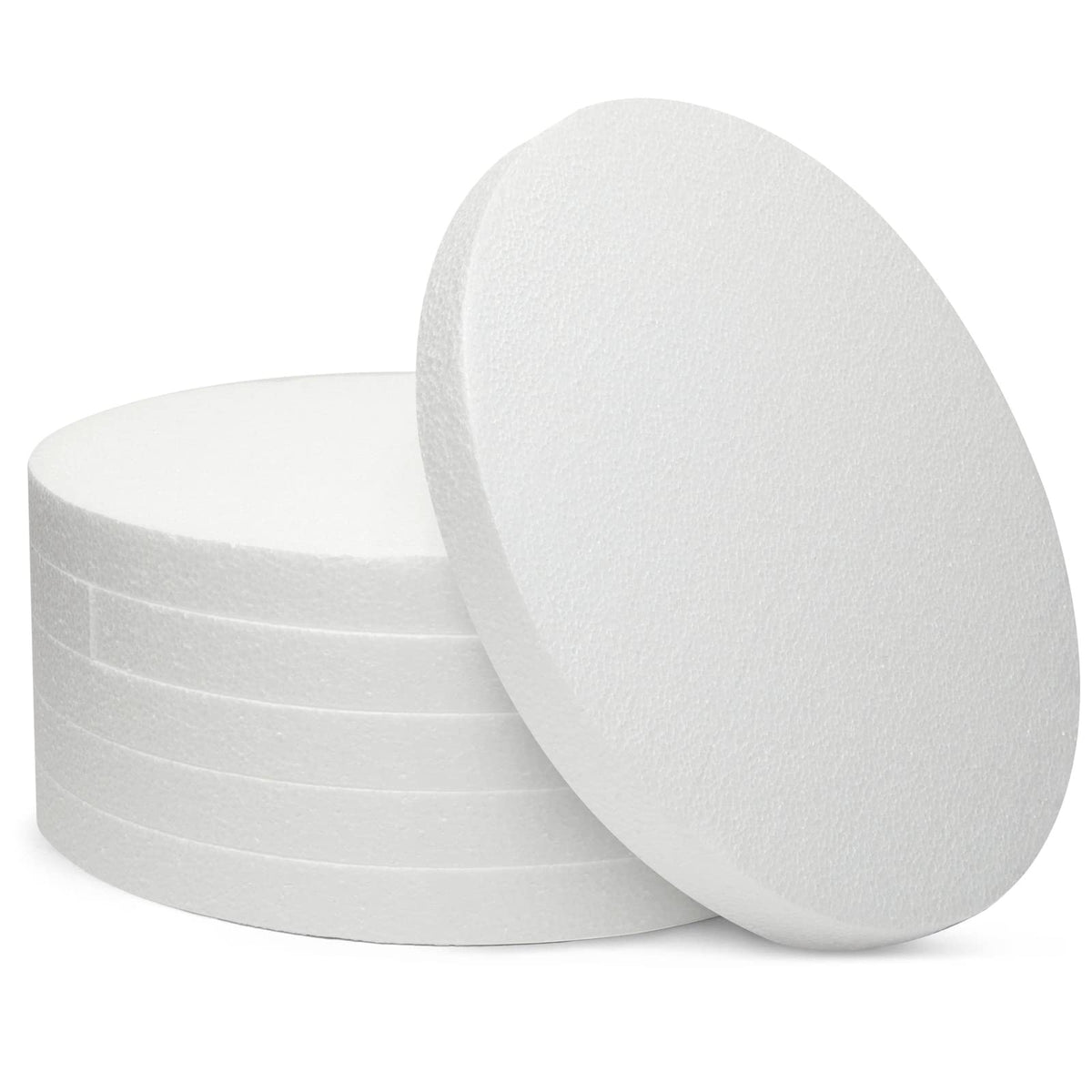 Juvale Thick Foam Discs - 12 x 12 x 1 In, White, 6-Pack - Circle Foam for Flowers Bouquet & DIY Craft Projects