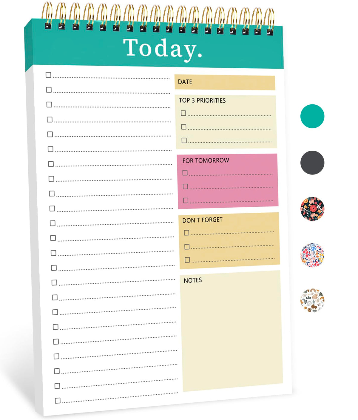 CICPAP To Do List Notepad - To Do List Notebook for Work with 52 Sheets, Undated Daily Planner Perfect for Enhanced Productivity and Goal Achievement - Green Pink