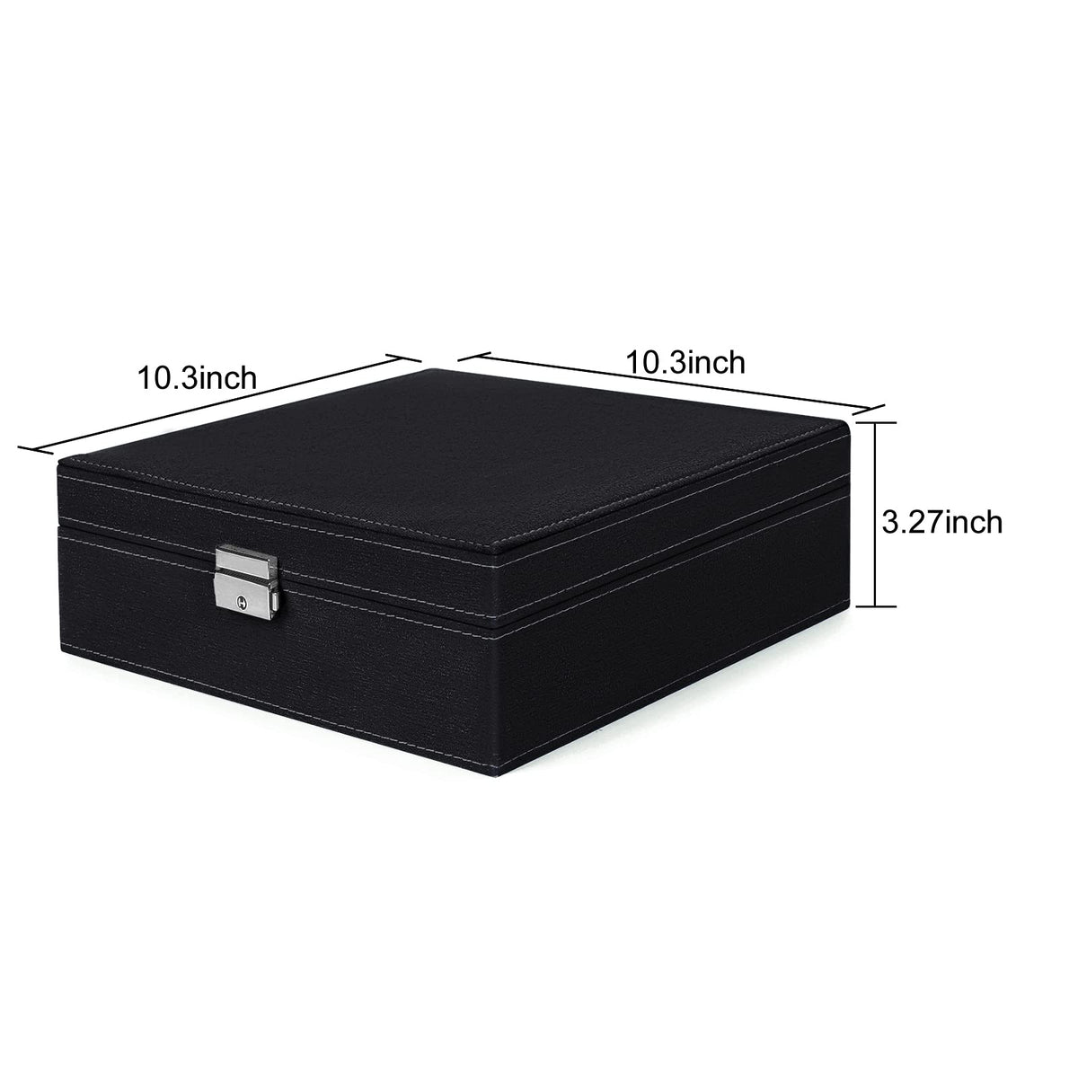 MOSISO Jewelry Box, Jewelry Storage Case Organizer Stackable Double Layer Lockable Display for Women Velvet Necklace Earring Bracelet Ring Watch Brooch Holder, Black