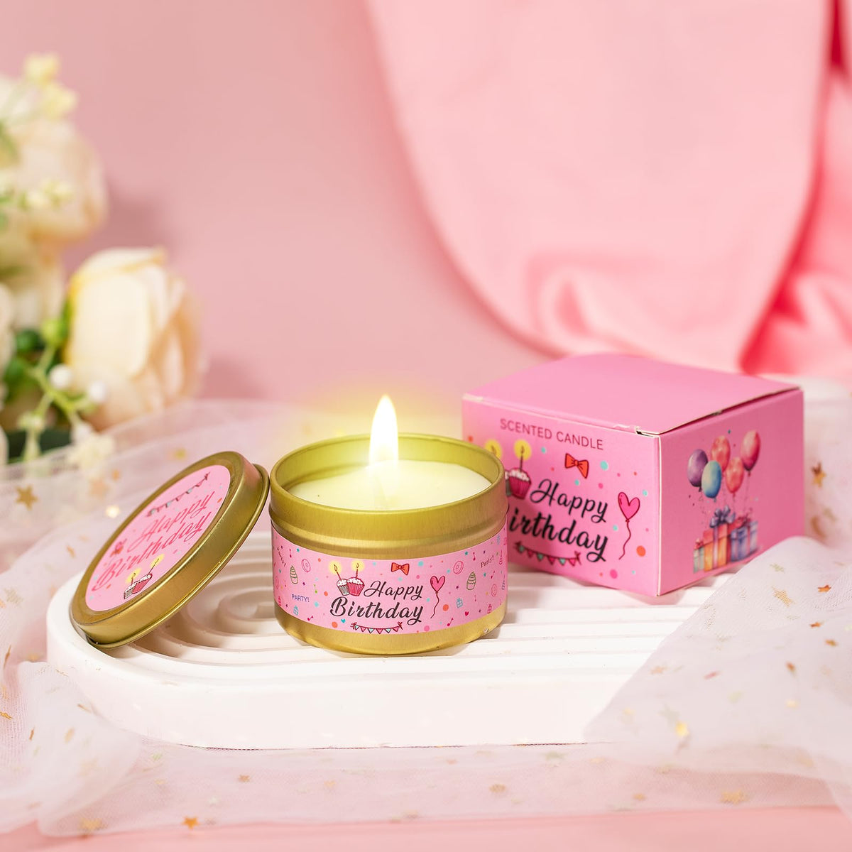 Birthday Gifts for Women Pink Gift Basket Friendship Gift Relaxing Set Best Friend Unique Gift Ideas for Women Gift Box for Sister Birthday Presents
