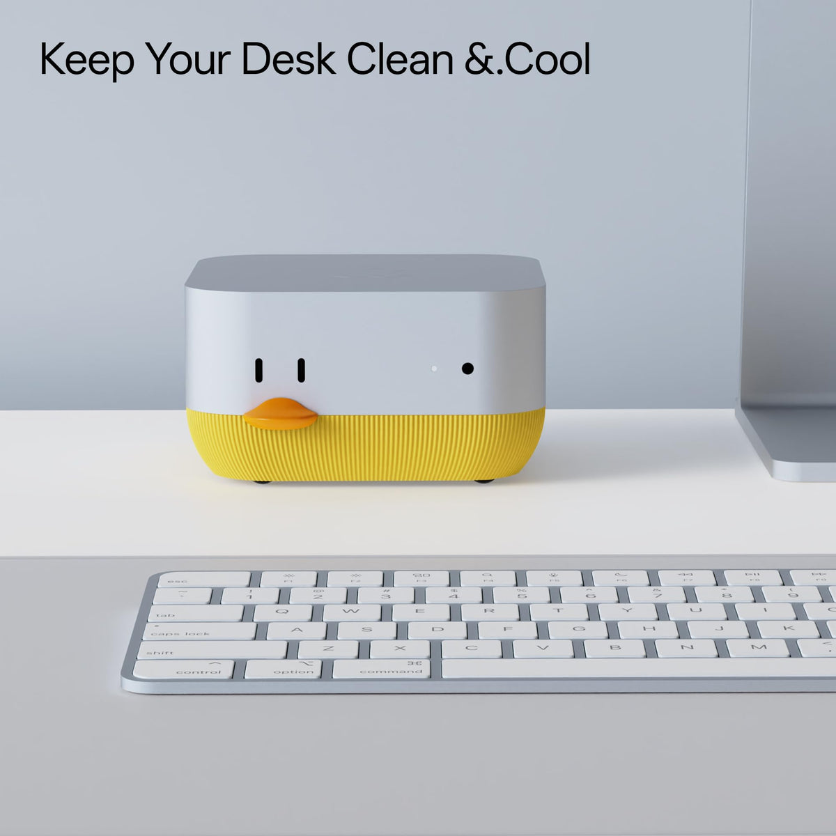Lonelyfox Mac mini M4 & M4 Pro Dock Stand – Front Power Button Access, Cooling ABS Stand, Anti-Dust & Anti-Slip Design for Airflow & Desk Organization – Essential Mac mini M4 Accessories (Yellow)