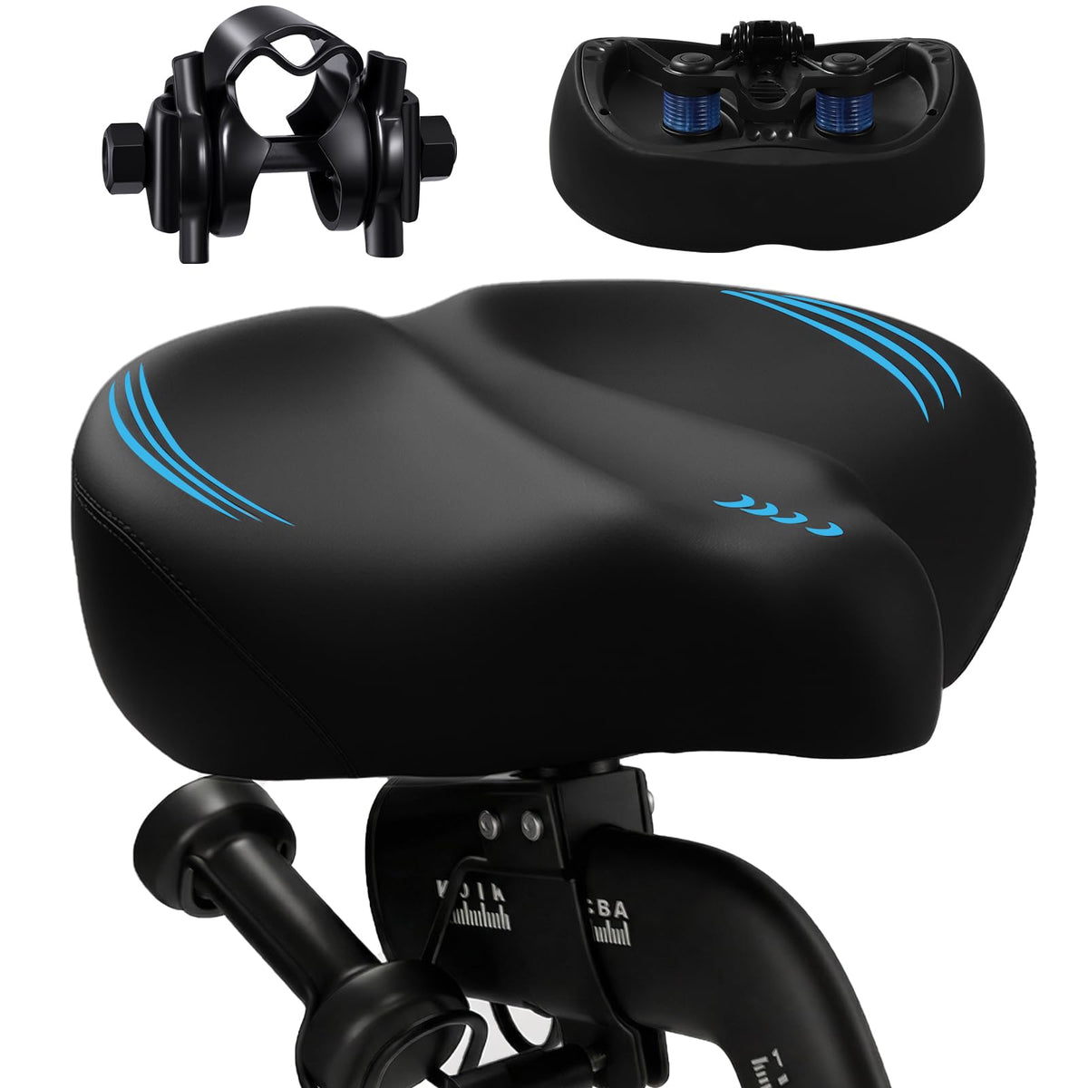 2026 New Ultra-Wide Oversized Bike Seat Cushion for Men & Women, Comfort Memory Foam Bicycle Saddle, Waterproof Universal Bike Seat for Peloton Exercise Road Mountain Cruiser Electric City Bikes