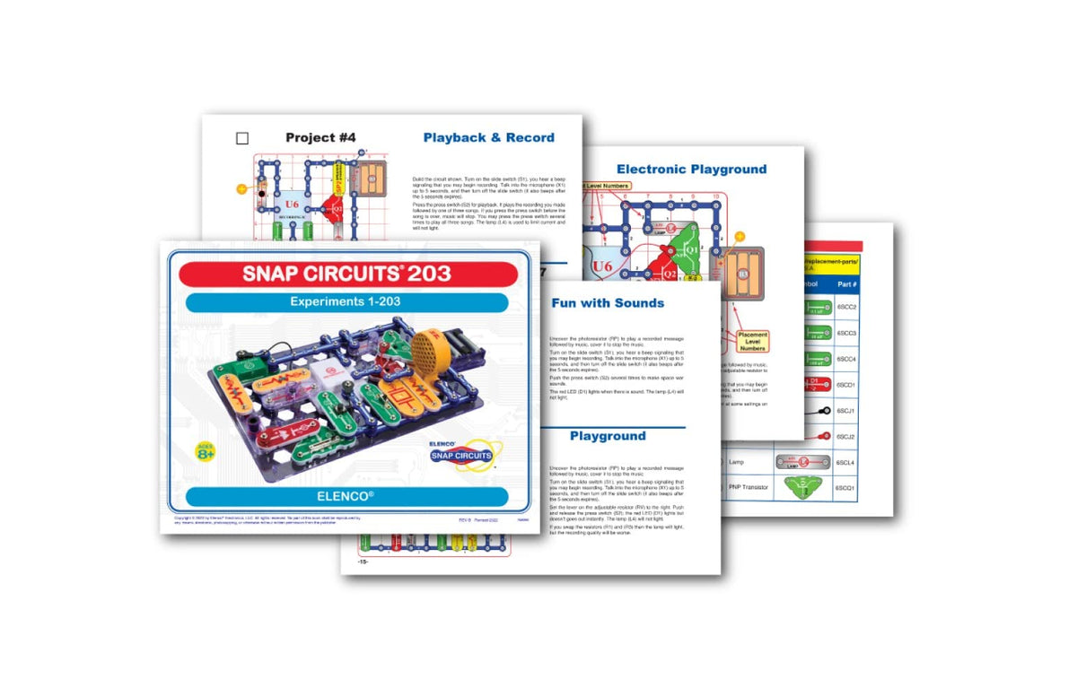 Snap Circuits 203 Electronics Exploration Kit | Over 200 STEM Projects | Full Color Project Manual | 42 Snap Modules | Unlimited Fun