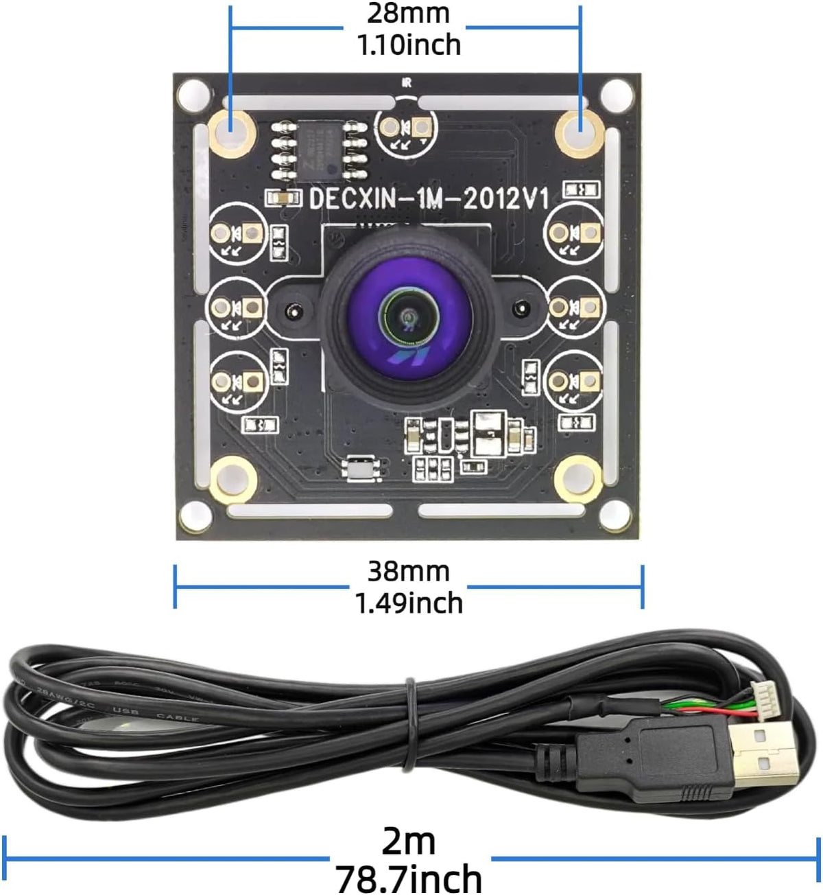 Sevilinlu 3PCS OV9732, 100 1MP 1280x720 Win7/8/10/MAC USB Camera Module Degree Without Deformity, Free Driver