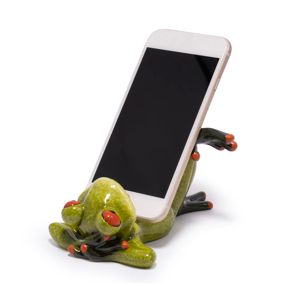 Hodao Cute Frog Phone Stand Holder for Desk – Ocean & Animal Figurine Phone Holder Decoration Unique Gift for Friends, Family, Office & Home Decor (Green-Frog)