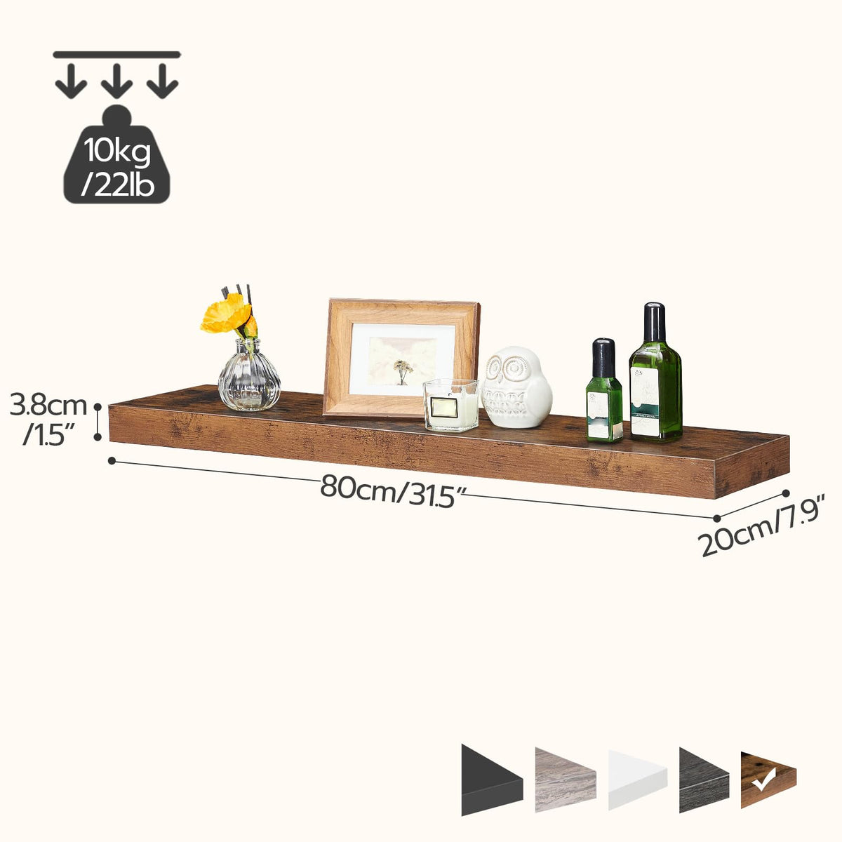 HOOBRO Console Table and Floating Shelves Bundle, Thin Sofa Side Display Table, Wall Mounted Shelf Set of 2, BF75XG01-BF80BJP201