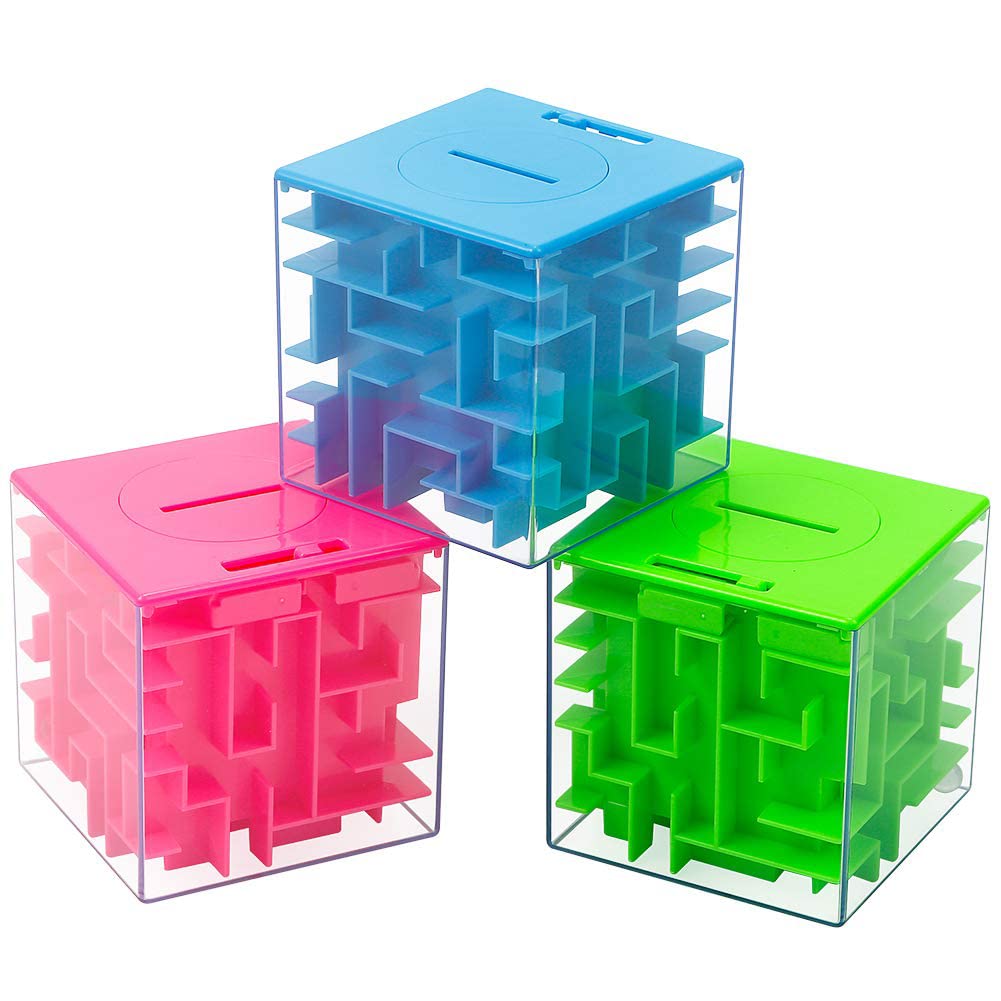 ThinkMax Money Maze Puzzle Box for Kids and Adults, Perfect Money Holder Maze Puzzle Gift Box (3 Pack)