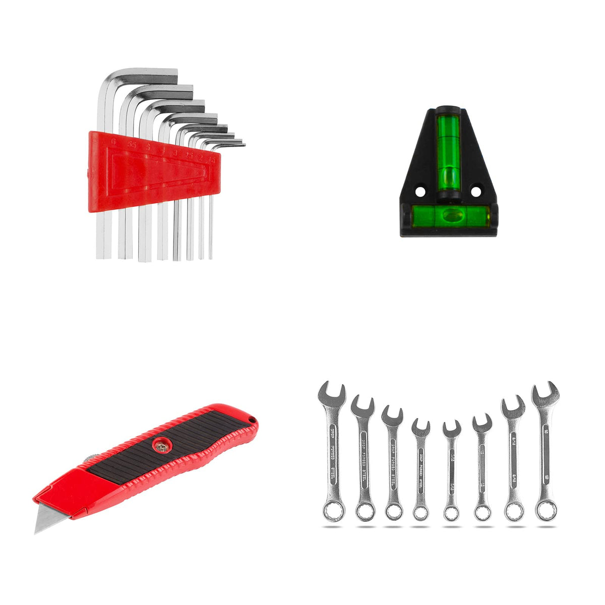 TLGREEN 95 Piece Tool Set, Tool Kit, Mechanics Tool Set, Portable Toolbox with Adjustable Wrench Pliers Socket Bits, with Plastic Toolbox, for House Apartment Garage (Red)