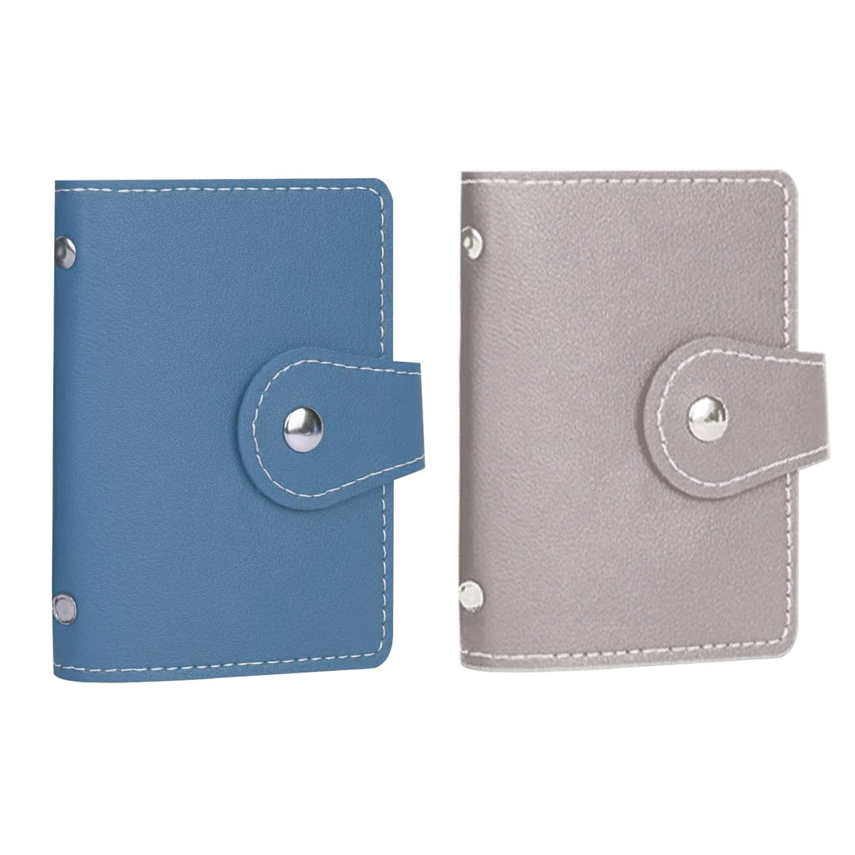 PRIVILLA 2 Pcs Credit Card Holder and Credit Card Wallet，Sd Card Holder Each Has 26 Card Slots for Organizers, 2024 New Credit Card Holders for Men and Women (Gray+blue)