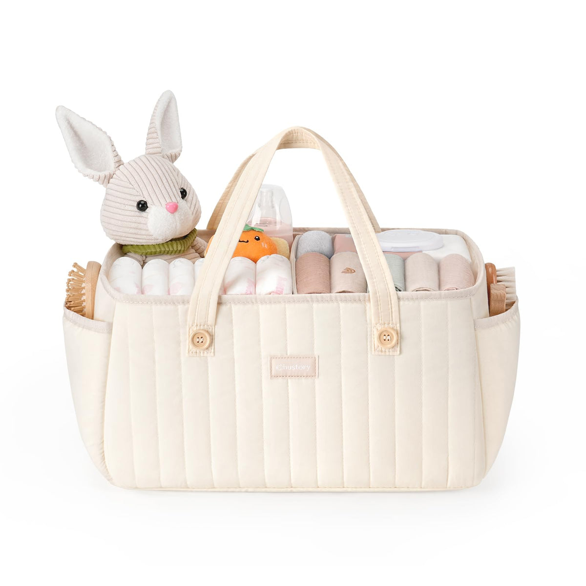 Baby Diaper Caddy Organizer for Wipes, Diapers Storage Basket with Handle, Car Caddy Organizer Boy & Girl & New Parent Gift, Baby Shower, Newborn Essentials, Nursery Bin Soft Large Tote Bag