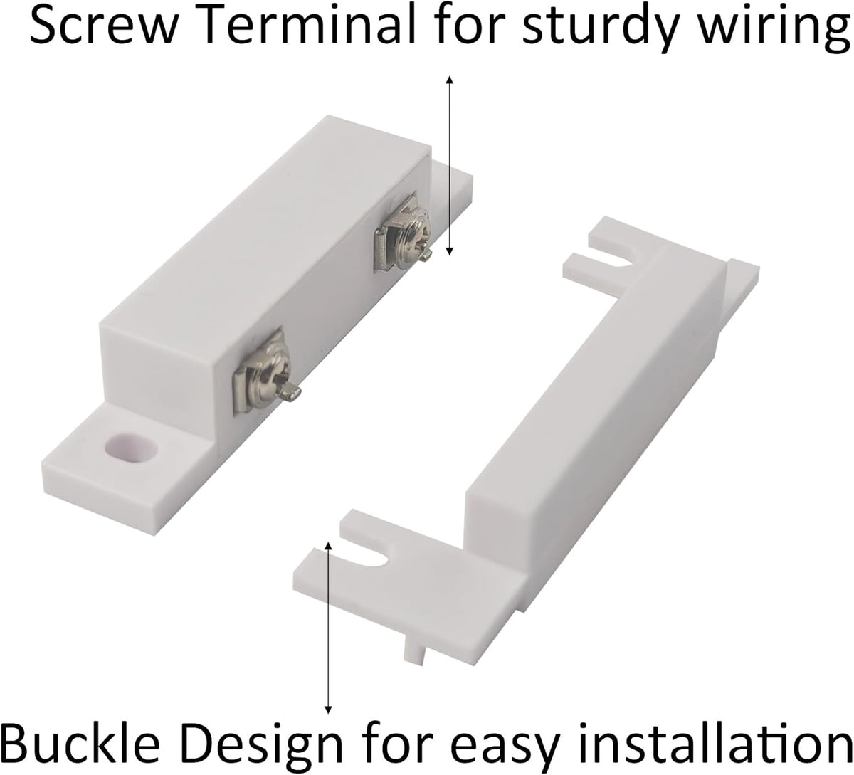 AUXBC 2 Sets HC-31 Wired Door Window Sensor, NC Magnetic Reed Switch Surface Mount Contact for Home Security Alarm