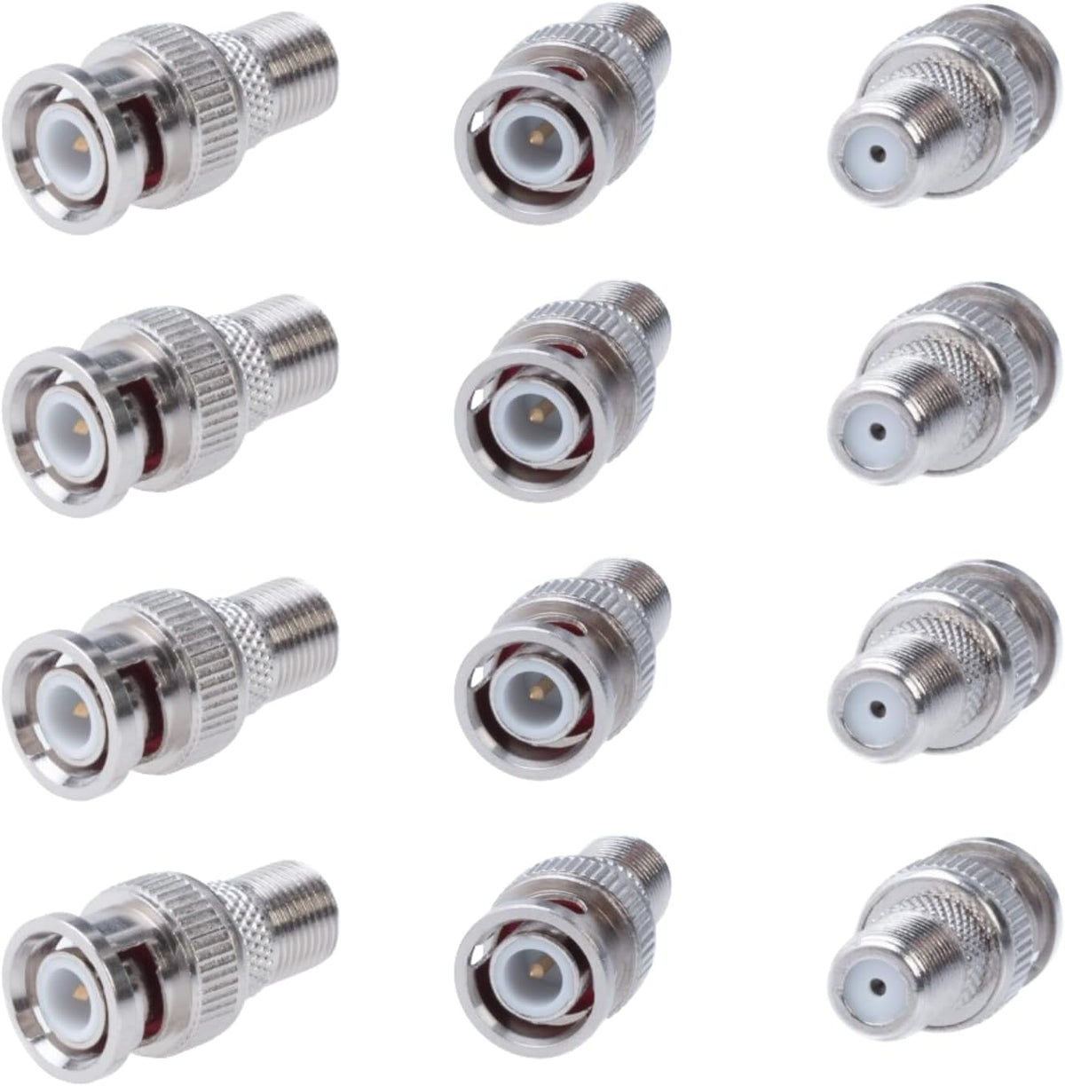 SATMAXIMUM Cctv4Less 50 Pack BNC Male Plug to F Female Jack Coax Adapter Connector for CCTV, DVR, and TV Applications