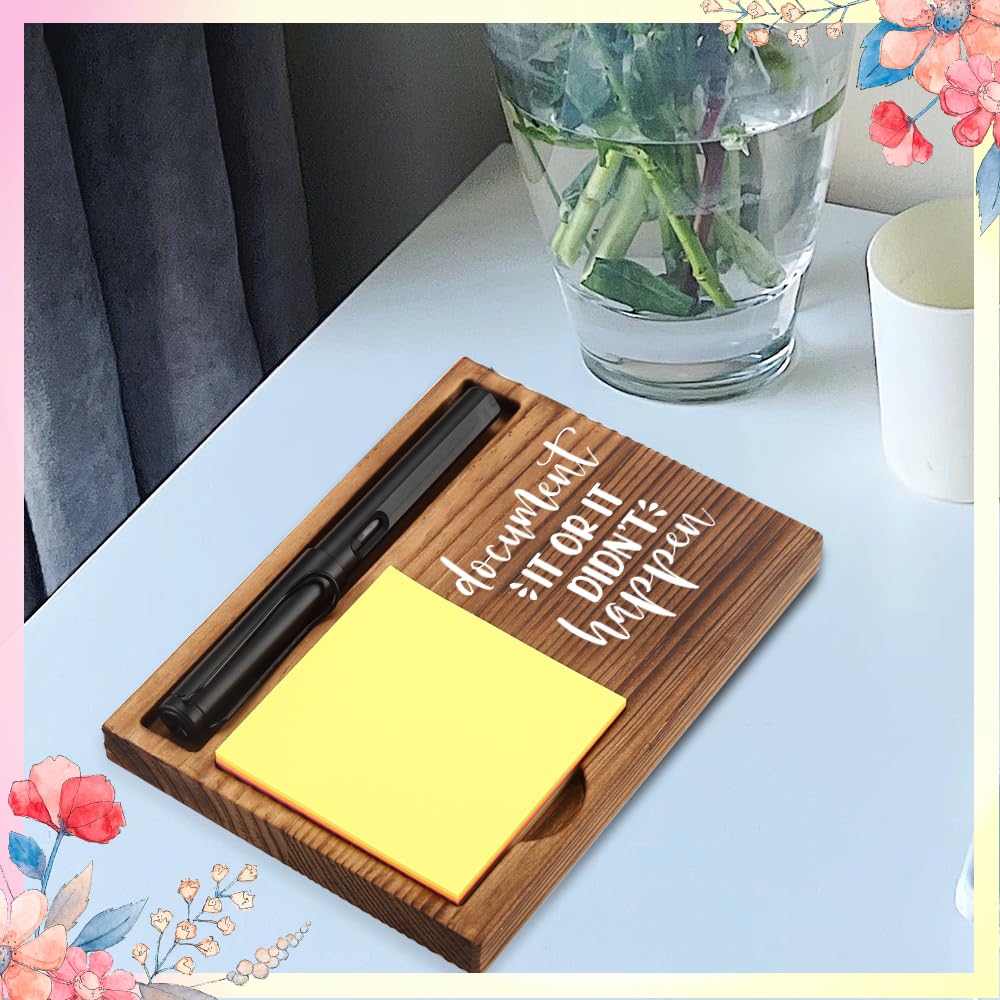 FOUGSTA Funny Office Gifts for Nurse, Gag Office Gifts for Nurse, Funny Office Decor Gifts for Nurse,Wooden Notepad Pen Holder With Funny Quotes,16.5 x 12 x 1.5 cm,XXN13