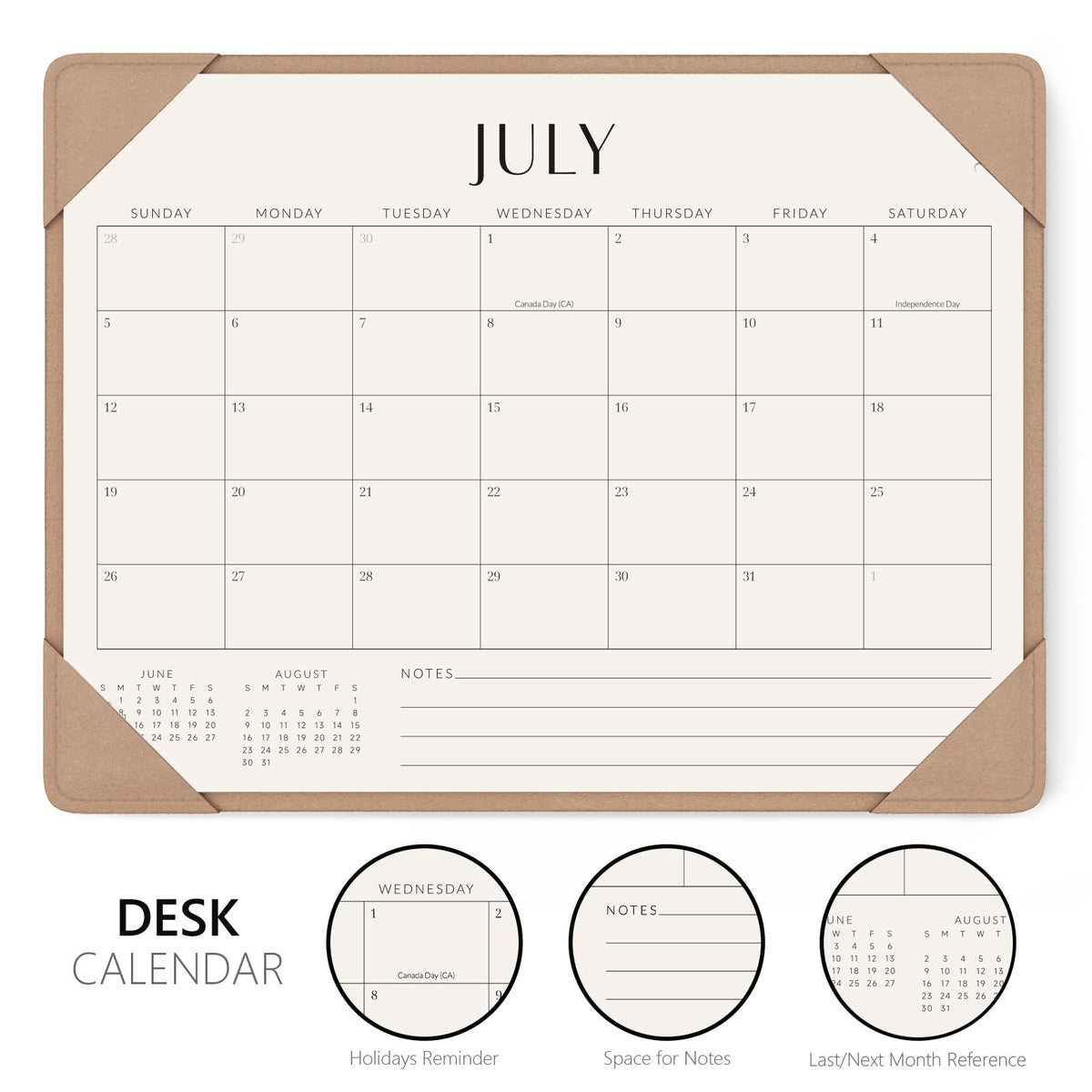 Jotsome Desk Calendar 2026-2027 with Desktop Mat, Desk Pad Calendar From Now to June 2027 14x10.5 inch, Desk Blotter Calendar for Home Office and School, Easy Planning, Gift for the Holidays, Apricot