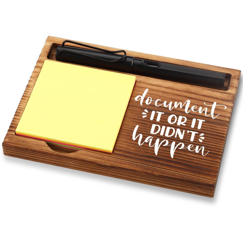 FOUGSTA Funny Office Gifts for Nurse, Gag Office Gifts for Nurse, Funny Office Decor Gifts for Nurse,Wooden Notepad Pen Holder With Funny Quotes,16.5 x 12 x 1.5 cm,XXN13