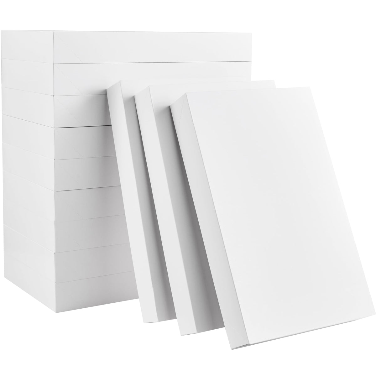 SUNCOLOR Large Gift Boxes With Lids, White Cardboard, 15 x 9.5 x 2 Inches, 12 Pack, for Clothes, Shirts, Presents, Clean & Elegant White Finish