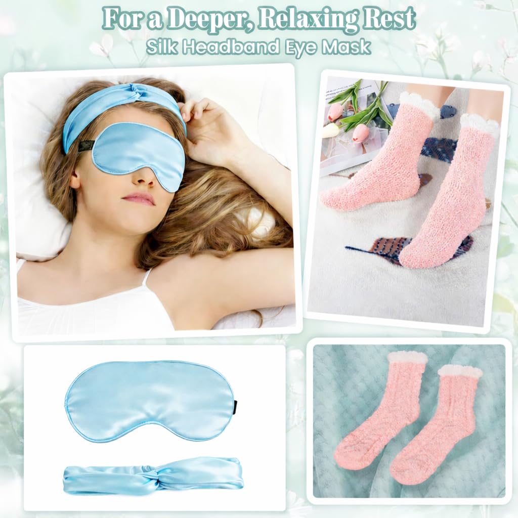 Get Well Soon Care Package for Women, 12 Pcs Deluxe Self-Care Gift Box with Cyan Cozy Blanket, Tumbler, Candle & Spa Feel Better Basket – After Surgery, Thinking of You, Encouragement Recovery Gifts