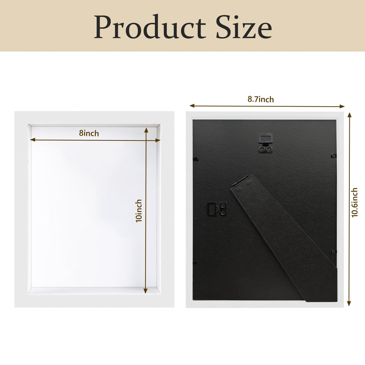 Shadow Box Frame 8x10 - 3 Pack Wood Deep Shadowbox with Glass Shadow Boxes Display Cases Suitable for Photos, Dried Flowers, Handicrafts Picture Frames for Wall (White)