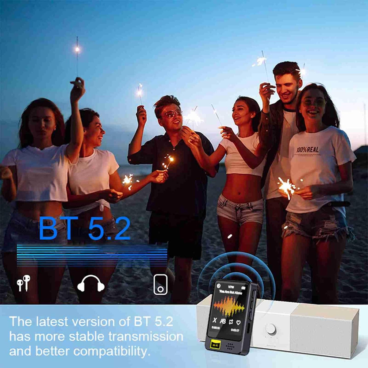 SENECESLI MP3 MP4 Mp3 Player with Bluetooth, Music Player with USB Charging, HiFi Sound Quality, Digital Music Player
