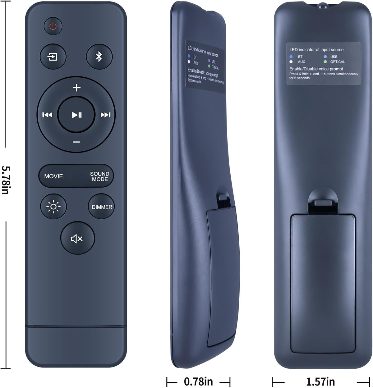 RYQIF 20 Inch 100075108 Replacement Remote Control Intended for Onn Soundbar Sound Bar Speaker