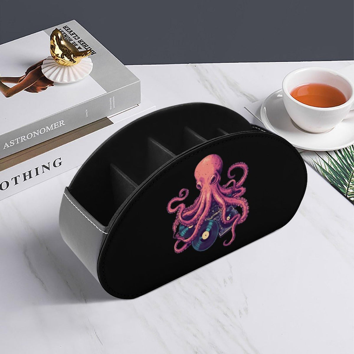 DJ Octopus Remote Control Holder with 5 Compartments Caddy Desktop Organizer for Home Office