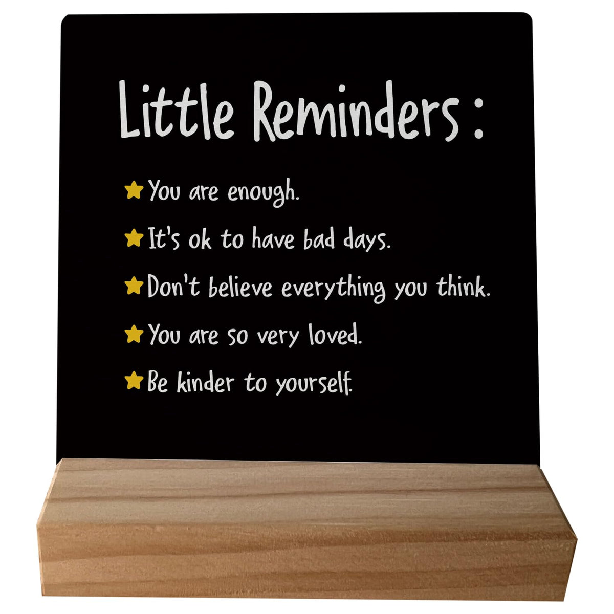 grapehiker Little Reminders You are Enough Desk Plaque Sign with Stand,Dorm Signs for College Girls, Inspirational Signs Decor for Office Dorm Desk,Back to School Gifts for College Students (Black 3)