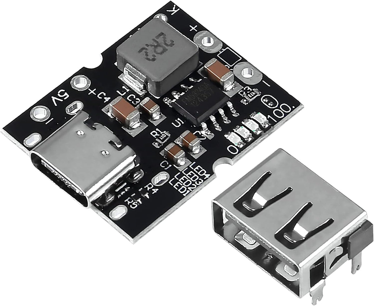 ATNSINC 12PCS 5V 2A Type-C USB Boost Converter Step-Up Power Module Mobile Power Bank Accessories with Protection LED