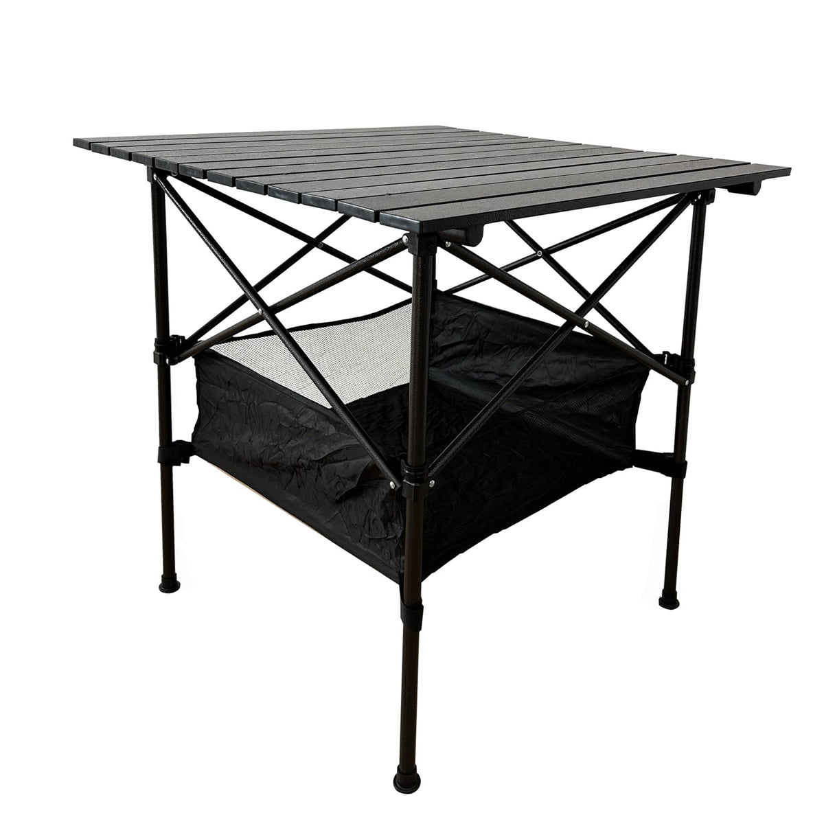 LEADALLWAY Folding Camping Table with Large Storage and Carrying Bags,28x28x28inchs