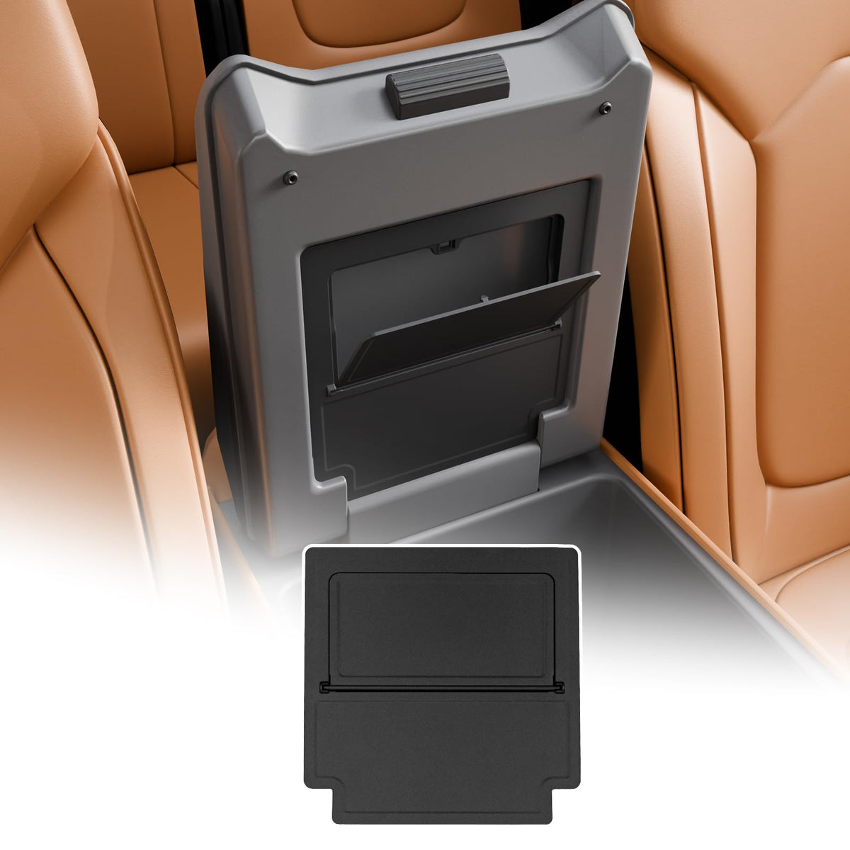 Maxzina Center Console Hidden Box Compatible with 2023-2026 Honda Pilot & 2024-2026 Ridgeline & 2024-2026 Passport Secret Storage Box ABS Plastic Armrest Organizer Compartment 2025 Pilot Accessories