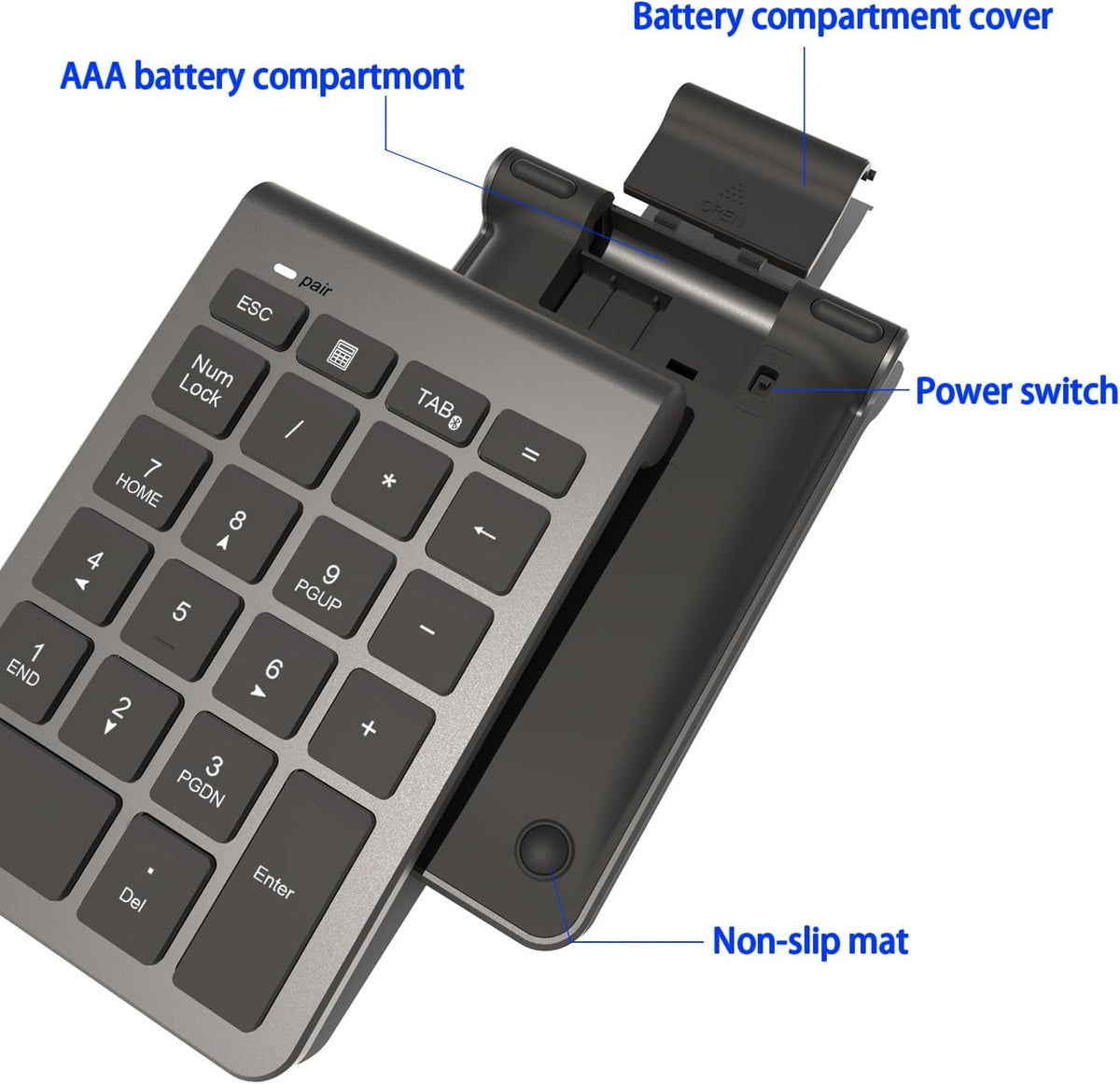 Rytaki Pro 22 33ft Bluetooth Number Pad, Wireless Numeric Keypad with Keys - Portable Numpad