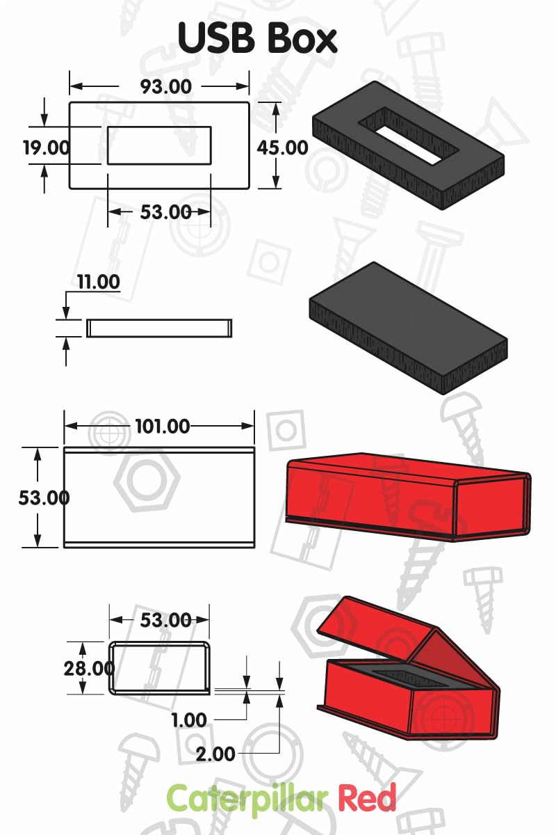 4 x Magnetic USB Presentation Gift Boxes, RED, flash drives, removable drives, Wedding USB Box, Wedding Presentation Gift Box, Photography, 4 in., Present Gift