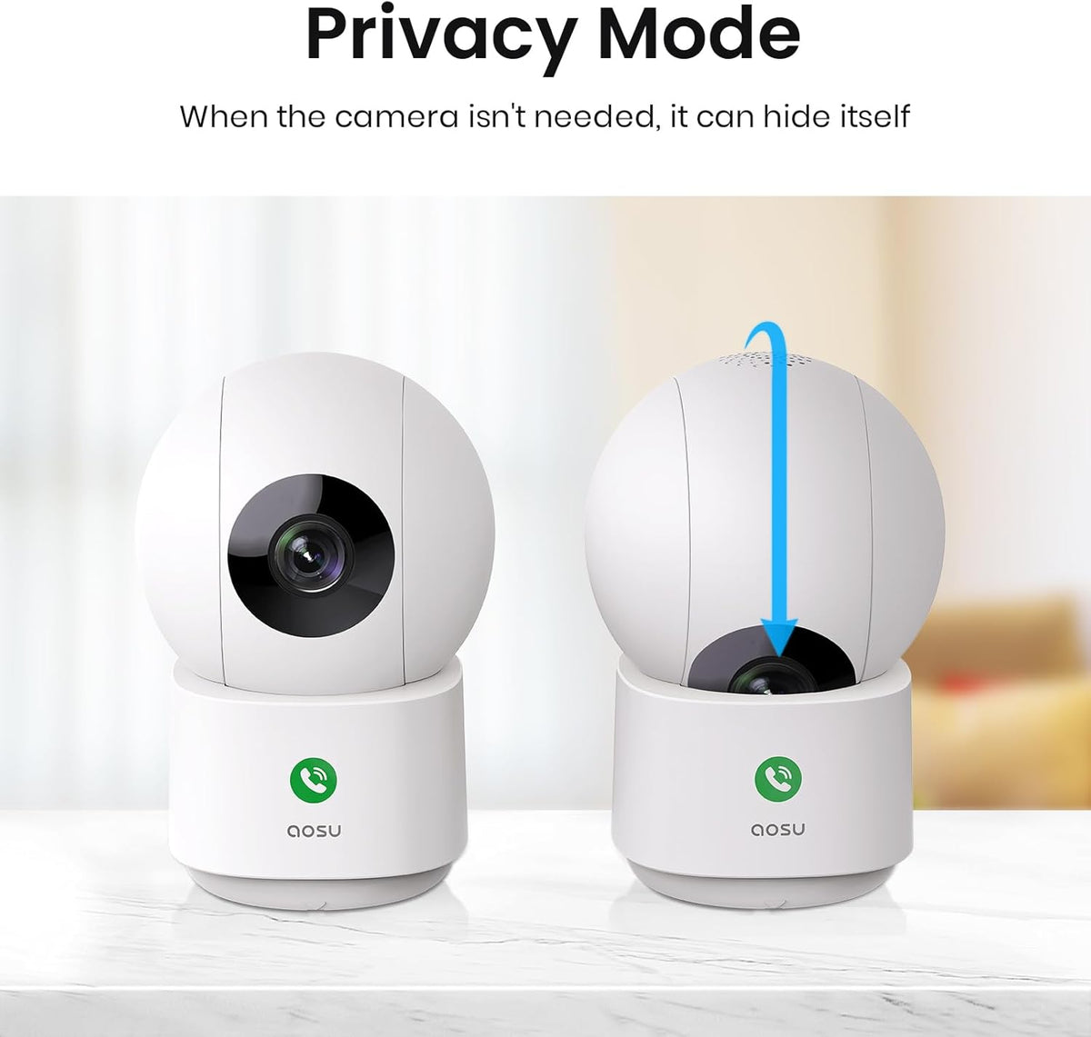 aosu 4MP 2.5K 360 5/2.4 Security Camera Indoor, Baby Monitor Pet Camera for Home Security, WiFi Camera with GHz Wi-Fi