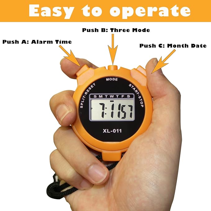 16-Pack Multi-Function Electronic Digital Sport Stopwatch Timer, Large Display with Date Time and Alarm Function, Sports Coaches Fitness Coaches and Referees