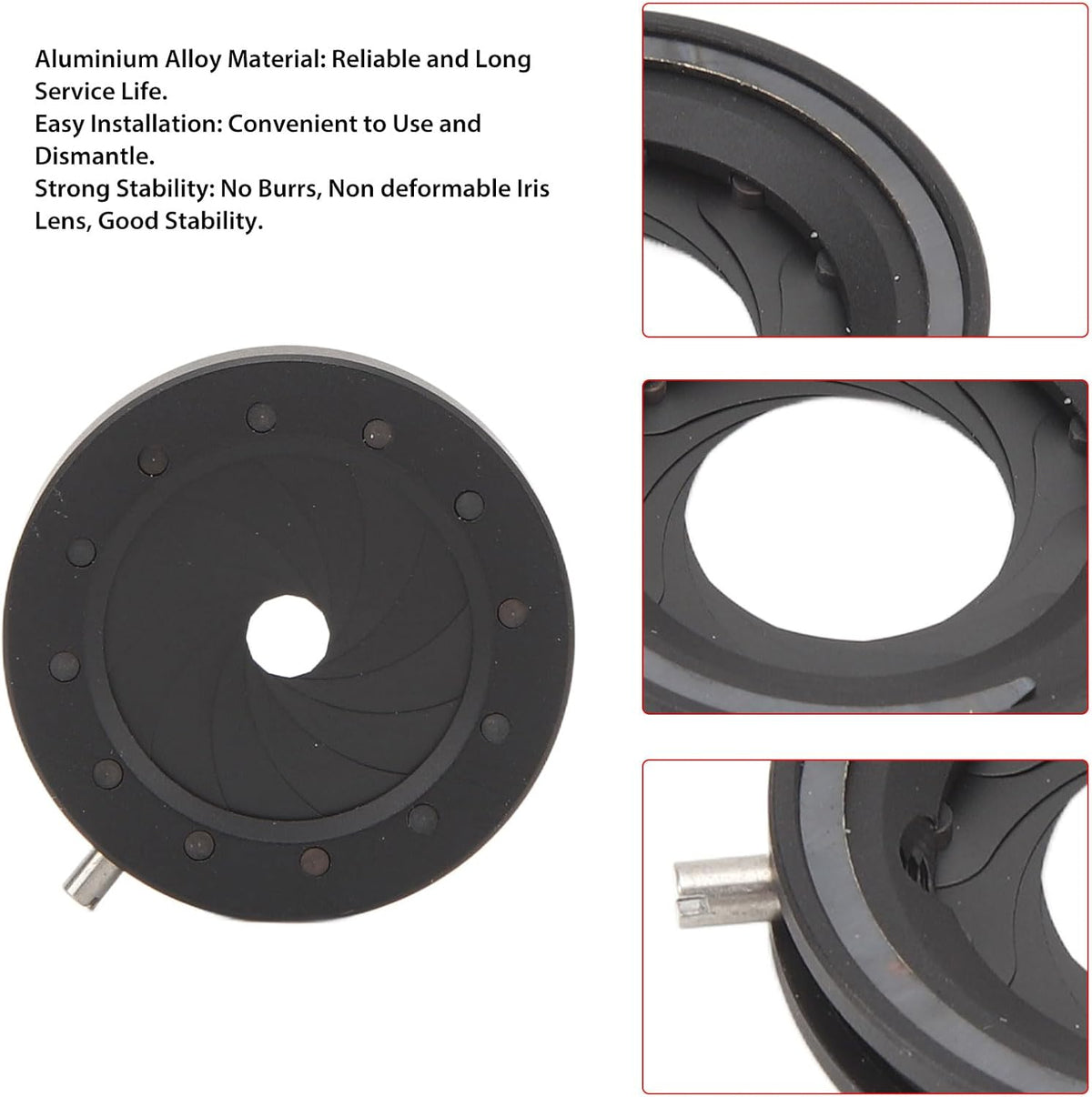 Yscryptoline 12 1.2 18mm Adjustable Iris Aperture Diaphragm, Manual Lens Adapter with Blades, to Aluminum Alloy Iris