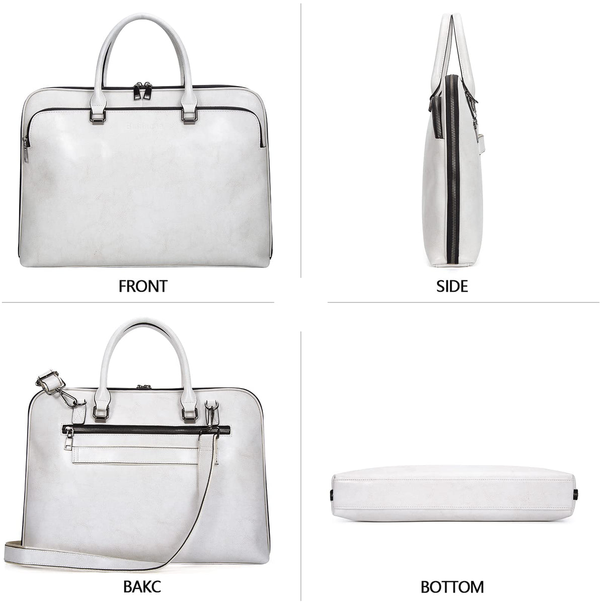 Blofinche Genuine Leather laptop Briefcase: Messenger shoulder bag 15 16 inch men macbook case women work satchel designer handbag Beige
